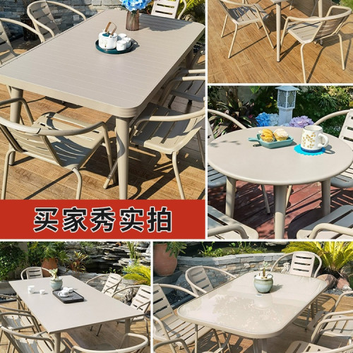 戶外桌椅庭院室外休閒露天露台外擺鋁合金餐桌陽台茶幾圓桌 戶外桌椅庭院室外休閒露天露台外擺鋁合金餐桌陽台茶幾圓桌
