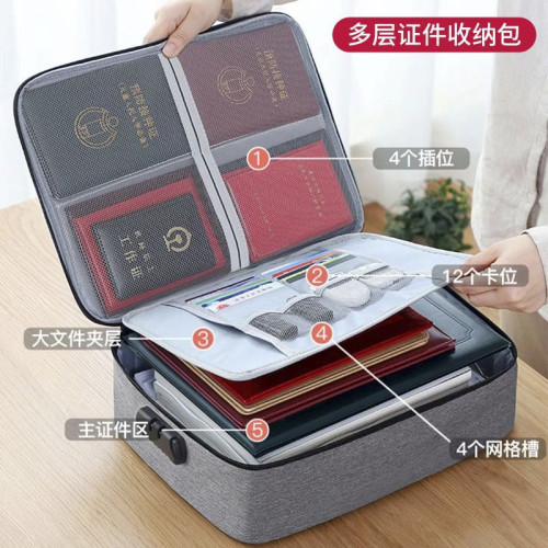 証件收納包盒證書家庭戶口本房産証出生証文件資料卡包護照收納箱