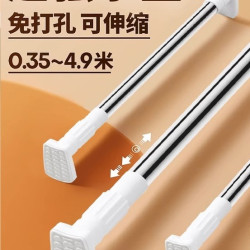免打孔伸縮桿不鏽鋼晾衣桿衛生間晾衣架家用窗簾桿衣櫃撐衣桿
