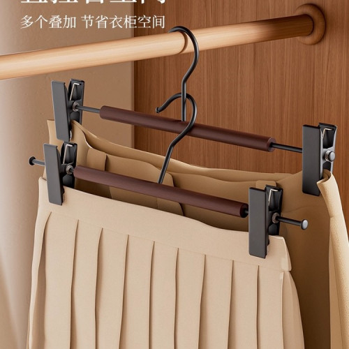 整理師推薦櫸木褲架褲夾子家用無痕褲子衣架裙子褲掛衣櫃內置 整理師推薦櫸木褲架褲夾子家用無痕褲子衣架裙子褲掛衣櫃內置