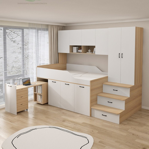 兒童半高床小戶型上床下衣櫃小臥室書桌一體組合多功能高箱儲物床 兒童半高床小戶型上床下衣櫃小臥室書桌一體組合多功能高箱儲物床