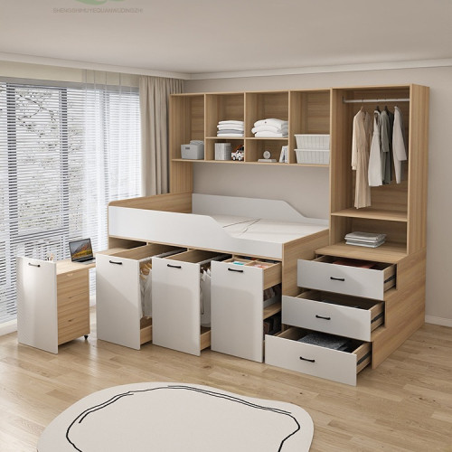 兒童半高床小戶型上床下衣櫃小臥室書桌一體組合多功能高箱儲物床 兒童半高床小戶型上床下衣櫃小臥室書桌一體組合多功能高箱儲物床