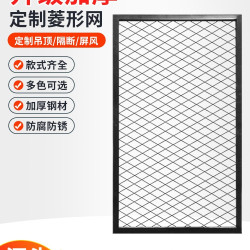 菱形網格片鐵絲網隔斷鐵藝屏風背景牆裝飾酒吧鏤空吊頂網格置物架