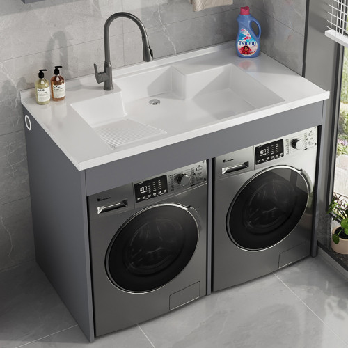 陽台洗衣機一體櫃組合雙洗衣機烘乾機置物格蜂窩鋁機上盆帶搓衣板 陽台洗衣機一體櫃組合雙洗衣機烘乾機置物格蜂窩鋁機上盆帶搓衣板