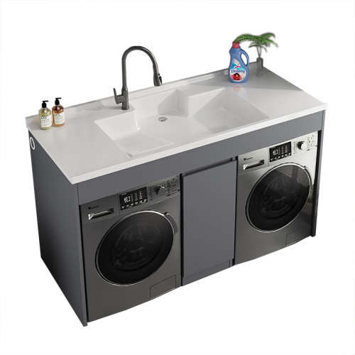 陽台洗衣機一體櫃組合雙洗衣機烘乾機置物格蜂窩鋁機上盆帶搓衣板 陽台洗衣機一體櫃組合雙洗衣機烘乾機置物格蜂窩鋁機上盆帶搓衣板