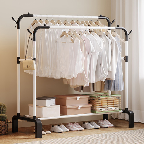 晾衣架落地立式衣帽架家用曬衣服臥室陽台架子晾衣桿客廳雙桿衣架 晾衣架落地立式衣帽架家用曬衣服臥室陽台架子晾衣桿客廳雙桿衣架