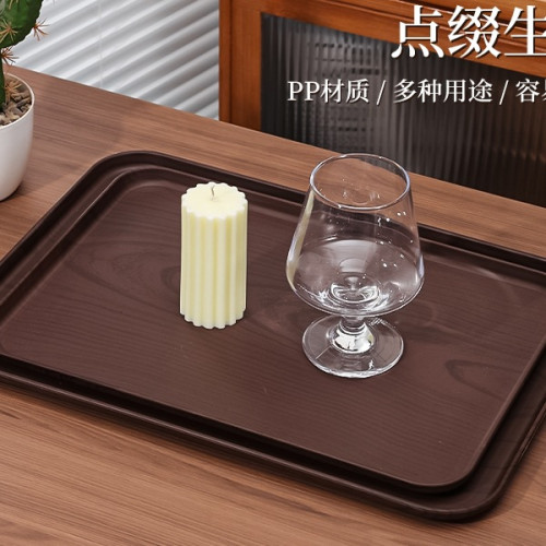 創意仿木紋托盤長方形家用水杯茶杯收納茶盤塑膠商用蛋糕甜品餐盤 創意仿木紋托盤長方形家用水杯茶杯收納茶盤塑膠商用蛋糕甜品餐盤