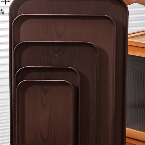 創意仿木紋托盤長方形家用水杯茶杯收納茶盤塑膠商用蛋糕甜品餐盤 創意仿木紋托盤長方形家用水杯茶杯收納茶盤塑膠商用蛋糕甜品餐盤