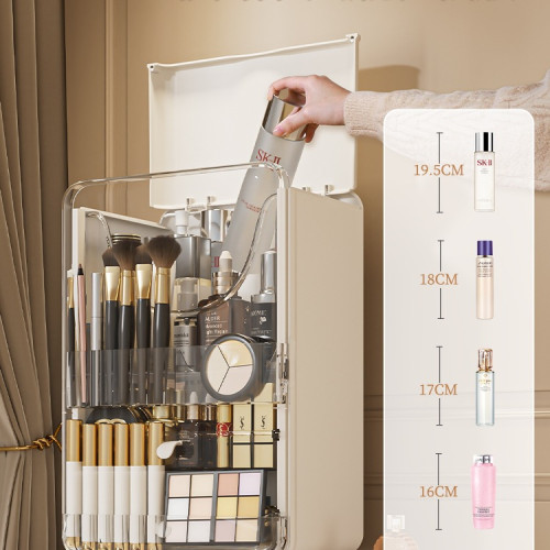 化妝品收納盒大容量防塵桌面口紅護膚梳妝台化妝刷網紅化妝箱 化妝品收納盒大容量防塵桌面口紅護膚梳妝台化妝刷網紅化妝箱