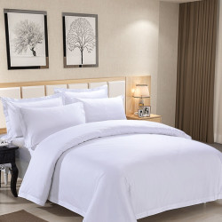 酒店床上用品床單被套四件套五純白布草純棉賓館白色