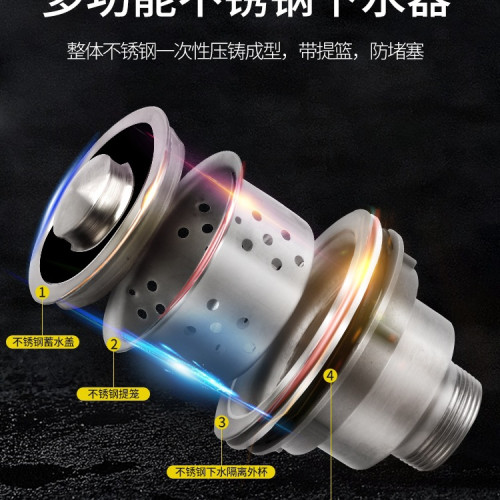 廚房水槽洗菜盆碗池下水管道配件排水管防臭不鏽鋼雙槽下水器套裝 廚房水槽洗菜盆碗池下水管道配件排水管防臭不鏽鋼雙槽下水器套裝