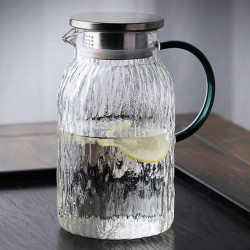 冷水壺耐高溫樹紋家用涼水壺杯大容量客廳玻璃壺泡茶壺套裝高顔值