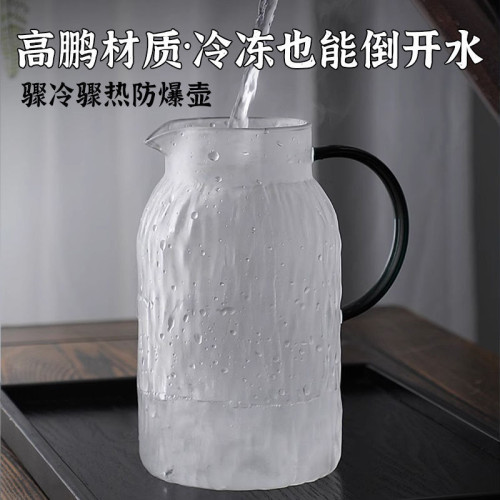 冷水壺耐高溫樹紋家用涼水壺杯大容量客廳玻璃壺泡茶壺套裝高顔值 冷水壺耐高溫樹紋家用涼水壺杯大容量客廳玻璃壺泡茶壺套裝高顔值
