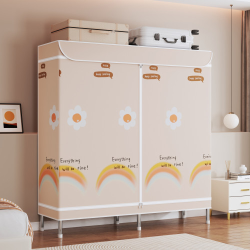 布衣櫃全封閉拉鍊單人加粗加固結實耐用全掛式出租房用組裝牛津布 布衣櫃全封閉拉鍊單人加粗加固結實耐用全掛式出租房用組裝牛津布