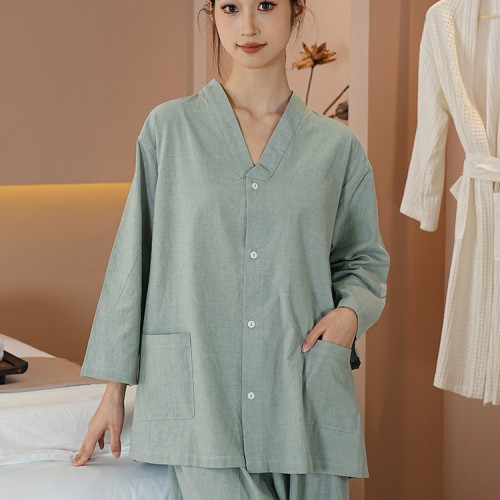 艾灸服純棉前後開釦汗蒸服桑拿中醫理療拔罐針灸推拿客人服美容院 艾灸服純棉前後開釦汗蒸服桑拿中醫理療拔罐針灸推拿客人服美容院