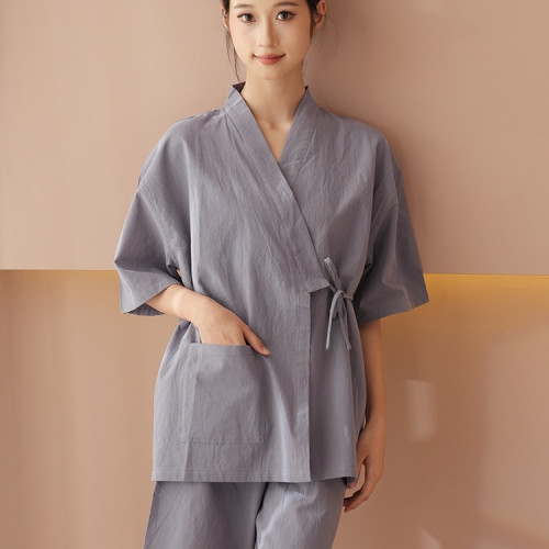 艾灸服純棉前後開釦汗蒸服桑拿中醫理療拔罐針灸推拿客人服美容院 艾灸服純棉前後開釦汗蒸服桑拿中醫理療拔罐針灸推拿客人服美容院