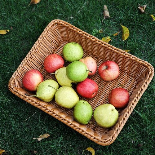 仿藤編水果籃麵包筐超市果蔬陳列展示籃零食筐廚房收納籃絹花 仿藤編水果籃麵包筐超市果蔬陳列展示籃零食筐廚房收納籃絹花