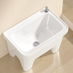 拖把池洗拖把盆方型墩布池家用陽台洗地拖把池自動下水器墩布池子