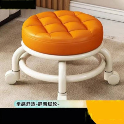 萬向輪小凳子靜音移動靠背家用滑滑凳客廳茶幾矮凳寶寶學步凳皮凳
