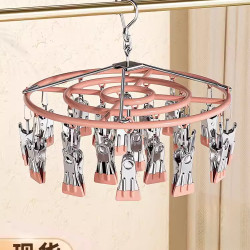 不鏽鋼曬襪子晾衣架多夾子家用曬內衣內褲的掛夾晾曬架子