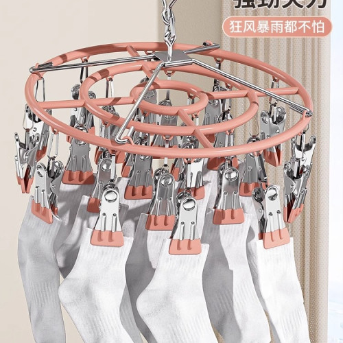 不鏽鋼曬襪子晾衣架多夾子家用曬內衣內褲的掛夾晾曬架子 不鏽鋼曬襪子晾衣架多夾子家用曬內衣內褲的掛夾晾曬架子