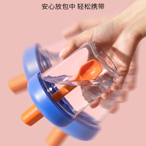 隔夜燕麥杯可攜式外帶豆漿早餐酸奶杯帶蓋勺奶昔麥片沖泡牛奶杯 隔夜燕麥杯可攜式外帶豆漿早餐酸奶杯帶蓋勺奶昔麥片沖泡牛奶杯