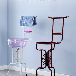 洗臉盆架子落地多功能臉盆架家用鐵藝老式洗臉架農村結婚洗手架