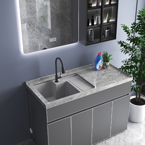 巖板太空鋁合金陽台洗衣機一體櫃組合露台洗衣池洗手台盆花園定 巖板太空鋁合金陽台洗衣機一體櫃組合露台洗衣池洗手台盆花園定