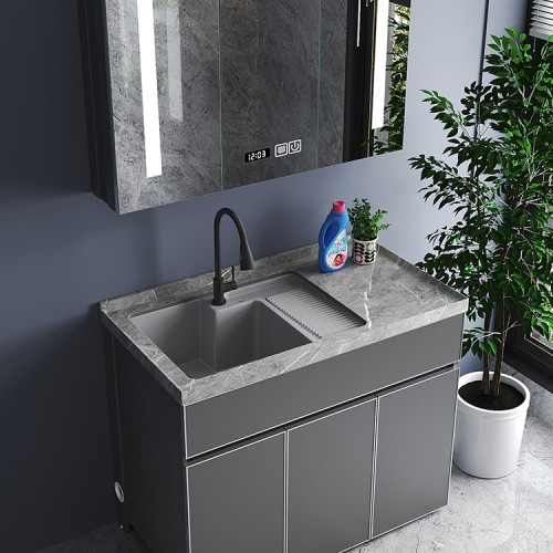 巖板太空鋁合金陽台洗衣機一體櫃組合露台洗衣池洗手台盆花園定 巖板太空鋁合金陽台洗衣機一體櫃組合露台洗衣池洗手台盆花園定