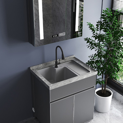 巖板太空鋁合金陽台洗衣機一體櫃組合露台洗衣池洗手台盆花園定 巖板太空鋁合金陽台洗衣機一體櫃組合露台洗衣池洗手台盆花園定