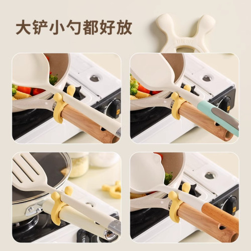 卡通鹿耳鍋鏟架矽膠家用廚房灶台防溢湯勺廚具放置護鏟架托置物架 卡通鹿耳鍋鏟架矽膠家用廚房灶台防溢湯勺廚具放置護鏟架托置物架
