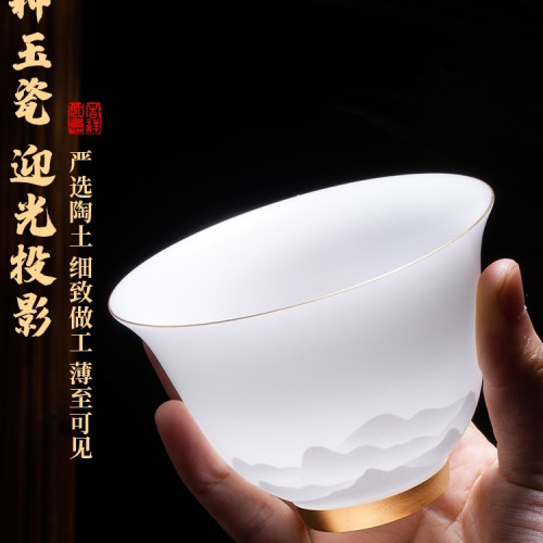 金獎級冰種羊脂玉功夫茶具套裝2025新款家用辦公室白瓷禮盒裝 金獎級冰種羊脂玉功夫茶具套裝2025新款家用辦公室白瓷禮盒裝