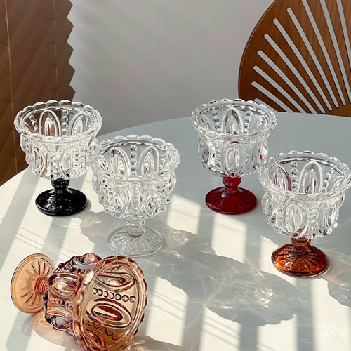 法式浪漫復古浮雕香檳杯高顔值中古微醺酒杯紅酒高腳甜酒玻璃杯子 法式浪漫復古浮雕香檳杯高顔值中古微醺酒杯紅酒高腳甜酒玻璃杯子