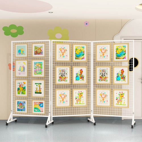 折曡網格展示架幼兒園作品展示架畫展畫室移動戶外美術展覽架鐵藝 折曡網格展示架幼兒園作品展示架畫展畫室移動戶外美術展覽架鐵藝