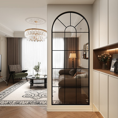 法式復古玻璃屏風客廳奶油風鐵藝隔斷假窗戶創意拱門玄關遮擋裝飾 法式復古玻璃屏風客廳奶油風鐵藝隔斷假窗戶創意拱門玄關遮擋裝飾