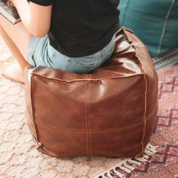 美式收納坐墩皮質蒲團客廳臥室收納袋懶人收納換鞋凳防水防刮耐磨