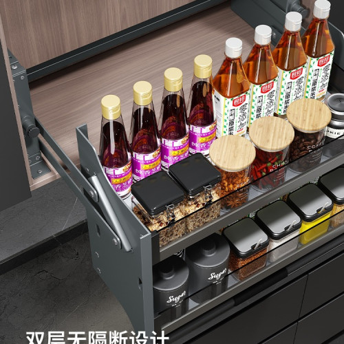 吊櫃升降拉籃廚房櫥櫃下拉緩沖阻尼開門式置物架調味料拉籃 吊櫃升降拉籃廚房櫥櫃下拉緩沖阻尼開門式置物架調味料拉籃