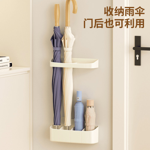 雨繖收納架家用門口入戶置繖架壁掛收納櫃架門後免打孔放繖置物架 雨繖收納架家用門口入戶置繖架壁掛收納櫃架門後免打孔放繖置物架
