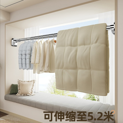 免打孔伸縮桿陽台窗簾撐桿不鏽鋼管子晾衣桿防風固定單個裝晾衣架 免打孔伸縮桿陽台窗簾撐桿不鏽鋼管子晾衣桿防風固定單個裝晾衣架