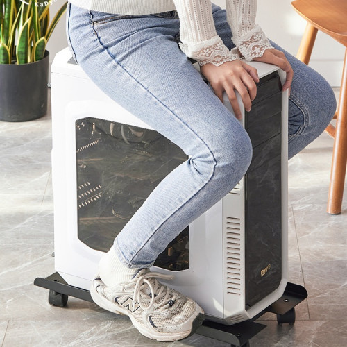 電腦主機托架可移動機箱底座帶滑輪支架置物架家用桌上型辦公室托盤 電腦主機托架可移動機箱底座帶滑輪支架置物架家用桌上型辦公室托盤