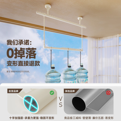 陽台曬被子室內家用可伸縮懸掛固定式晾衣架吊桿不鏽鋼晾衣桿 陽台曬被子室內家用可伸縮懸掛固定式晾衣架吊桿不鏽鋼晾衣桿