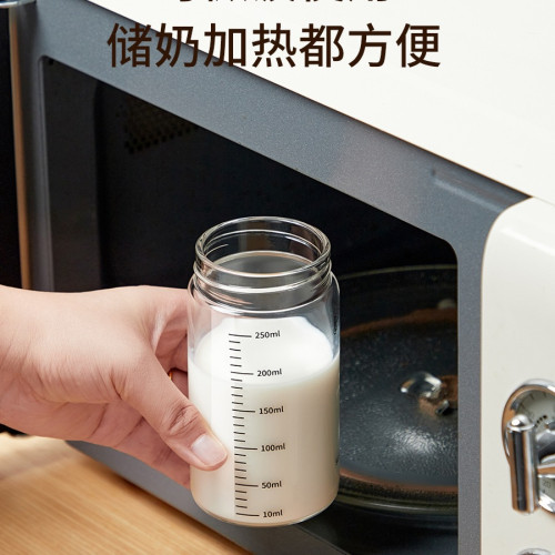 牛奶瓶玻璃酸奶熱鮮奶裝奶粉的瓶子微波爐可加熱兒童喝帶刻度 牛奶瓶玻璃酸奶熱鮮奶裝奶粉的瓶子微波爐可加熱兒童喝帶刻度