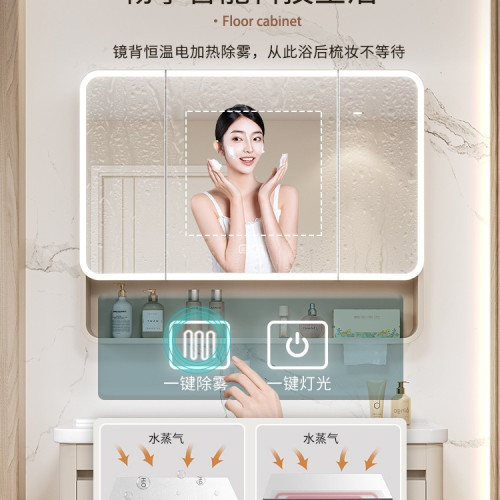 奶油風落地式蜂窩鋁浴室櫃組合陶瓷一體盆衛生間洗漱台洗手洗臉池 奶油風落地式蜂窩鋁浴室櫃組合陶瓷一體盆衛生間洗漱台洗手洗臉池