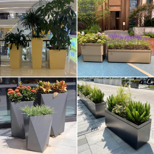 不鏽鋼花箱圓形組合花盆戶外成品花罈商業街外擺花槽金屬花 不鏽鋼花箱圓形組合花盆戶外成品花罈商業街外擺花槽金屬花