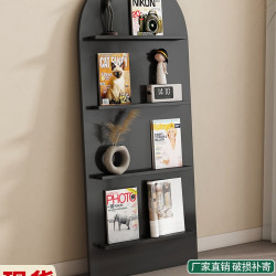 落地書架北歐ins書架靠牆收納架報刊繪本展示架多層網紅雜志
