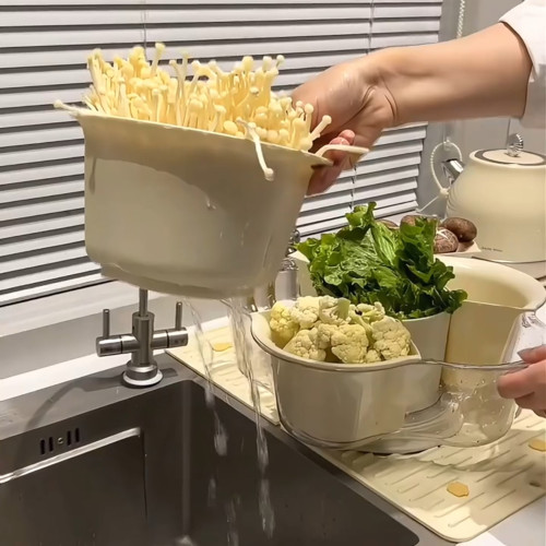 火鍋配菜盤家用備菜盤雙層瀝水蔬菜籃分格拼盤廚房多功能置物架無 火鍋配菜盤家用備菜盤雙層瀝水蔬菜籃分格拼盤廚房多功能置物架無