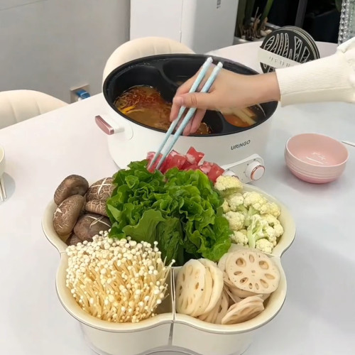 火鍋配菜盤家用備菜盤雙層瀝水蔬菜籃分格拼盤廚房多功能置物架無 火鍋配菜盤家用備菜盤雙層瀝水蔬菜籃分格拼盤廚房多功能置物架無