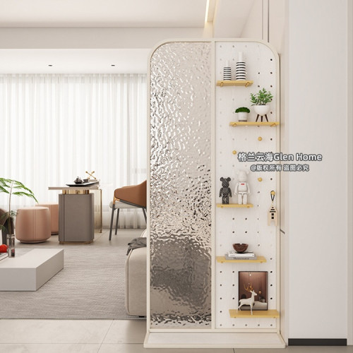 可移動免打孔洞洞板玻璃隔斷奶油風入戶正對門遮擋置物架收納屏風 可移動免打孔洞洞板玻璃隔斷奶油風入戶正對門遮擋置物架收納屏風