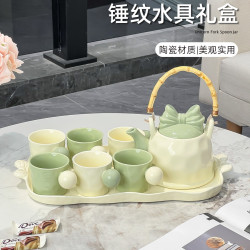 喬遷新居結婚陶瓷水具套裝禮物家用感水杯茶壺茶杯新婚禮物無