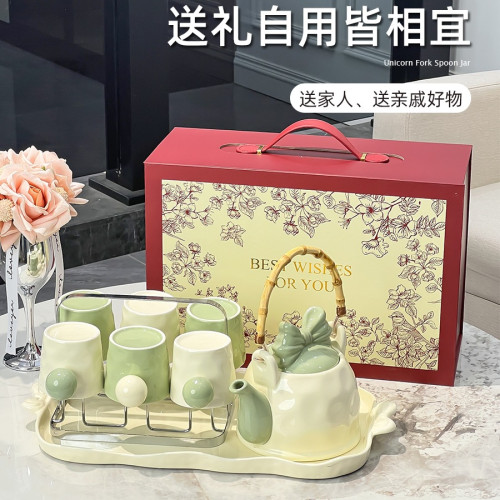 喬遷新居結婚陶瓷水具套裝禮物家用感水杯茶壺茶杯新婚禮物無 喬遷新居結婚陶瓷水具套裝禮物家用感水杯茶壺茶杯新婚禮物無